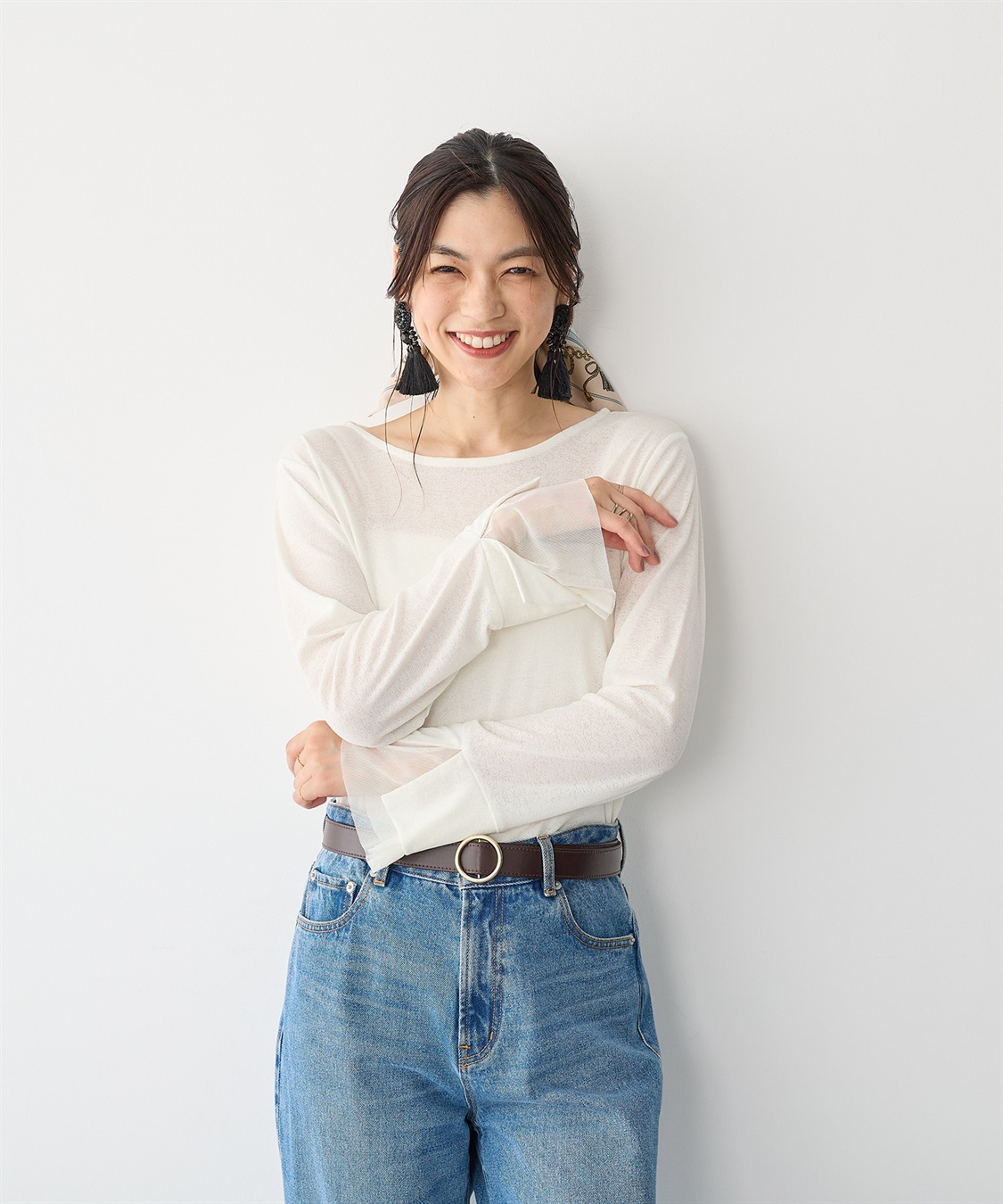 Life Style by cross marche 【anyfee/プラスサイズ】袖チュールTシャツ_sub_13