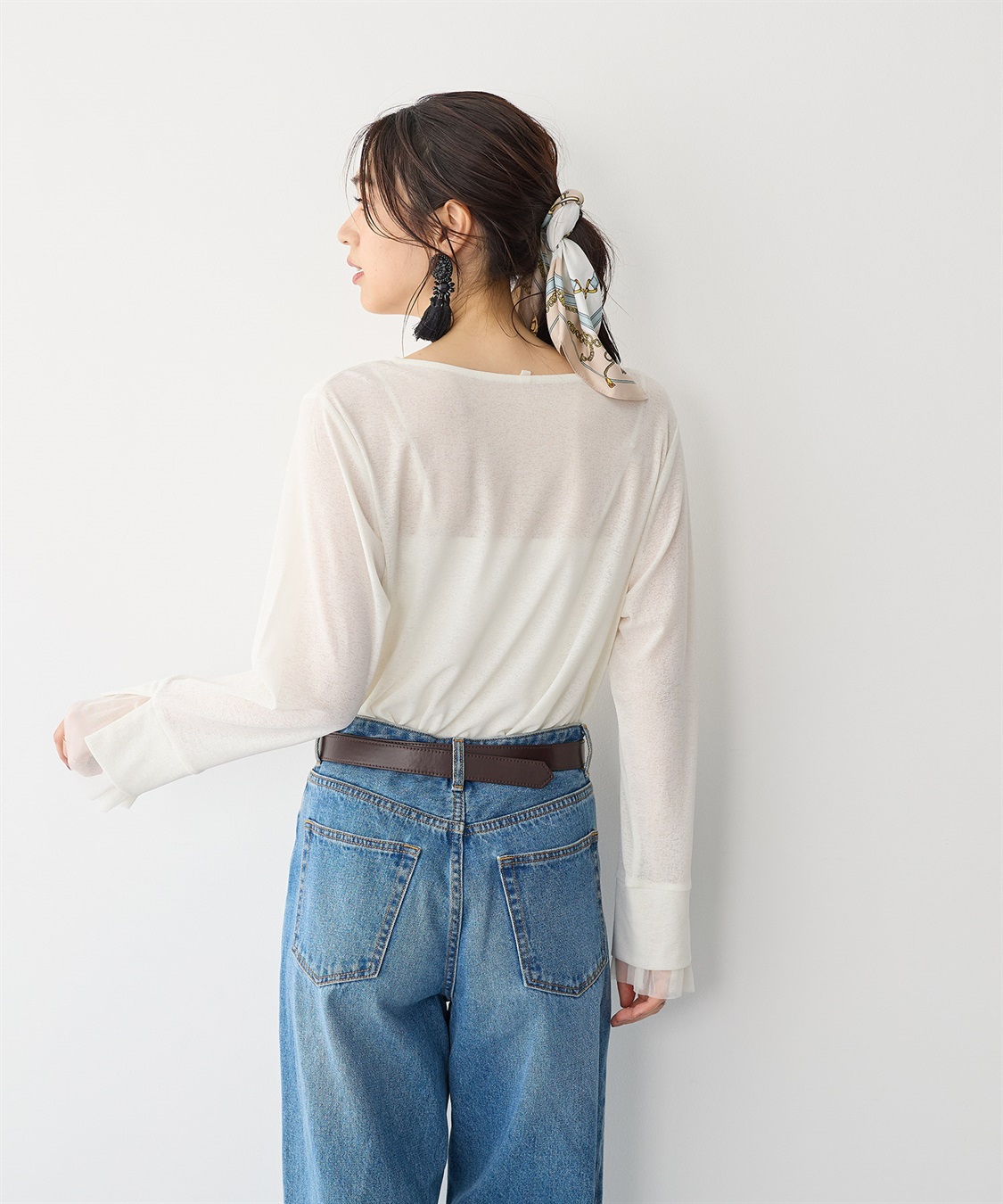 Life Style by cross marche 【anyfee/プラスサイズ】袖チュールTシャツ_sub_15