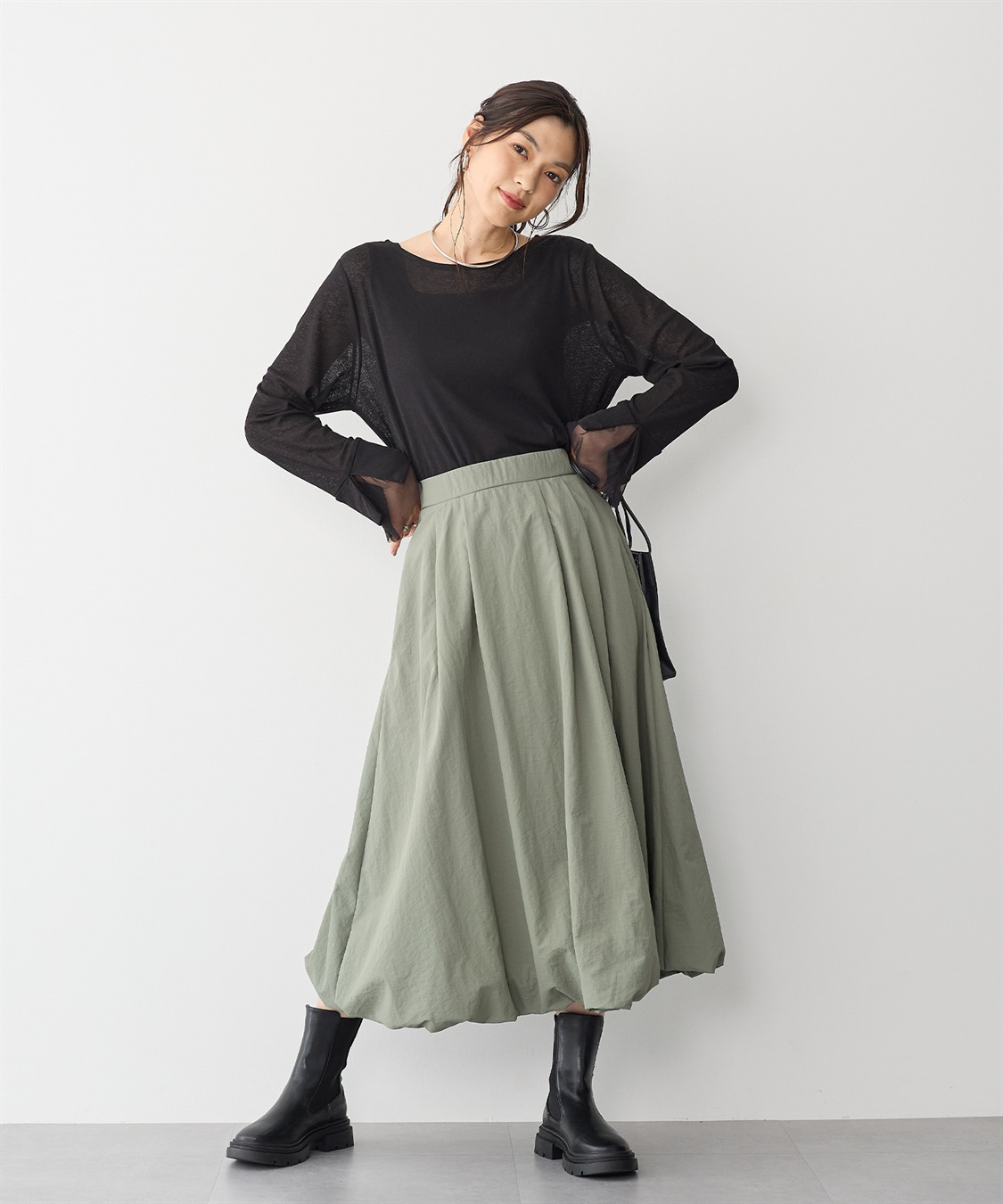 Life Style by cross marche 【anyfee/プラスサイズ】袖チュールTシャツ_sub_21