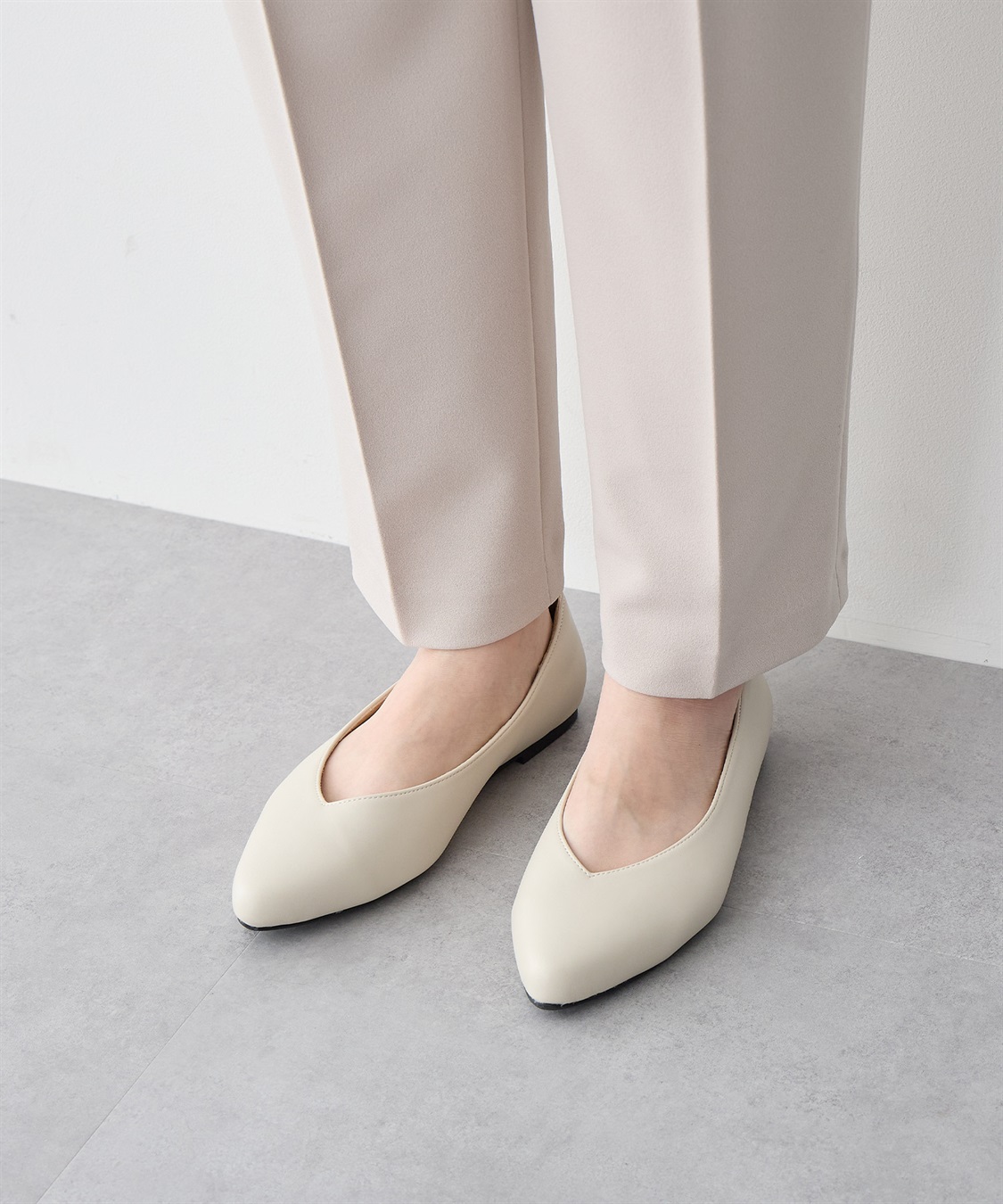 anyfee 【anyfee/プラスサイズ】ポインテッドトゥバレエシューズ（5E・甲高・幅広）《la farfa SHOES/ラファーファシューズ》_sub_1