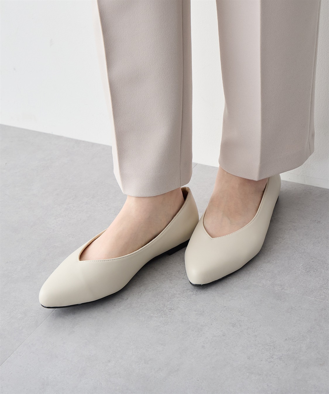 anyfee 【anyfee/プラスサイズ】ポインテッドトゥバレエシューズ（5E・甲高・幅広）《la farfa SHOES/ラファーファシューズ》_sub_6