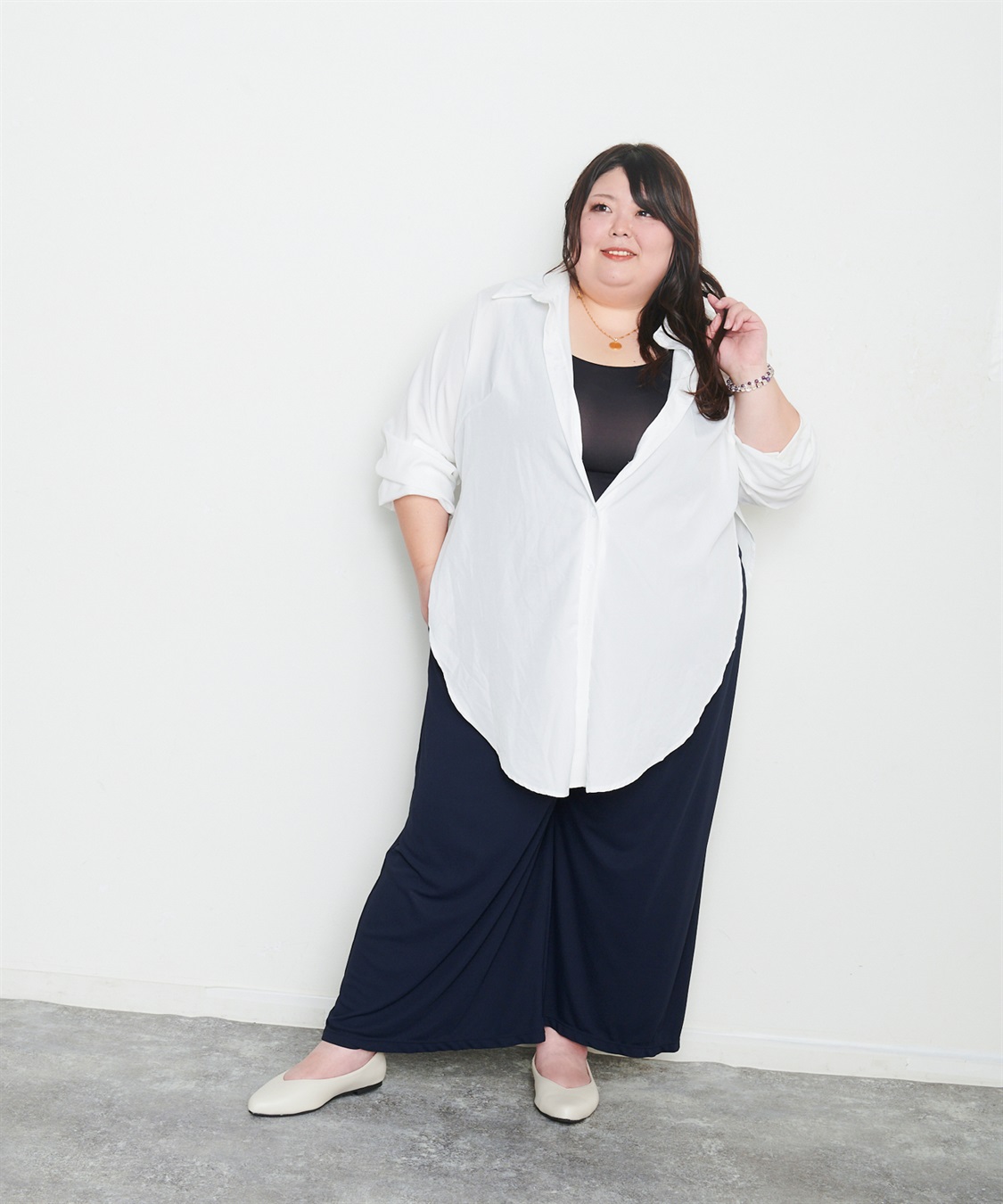 anyfee 【anyfee/プラスサイズ】ポインテッドトゥバレエシューズ（5E・甲高・幅広）《la farfa SHOES/ラファーファシューズ》_sub_20