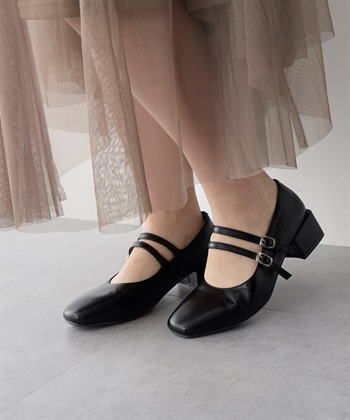 Life Style by cross marche 【anyfee/プラスサイズ】la farfa SHOES 4cmヒールスクエアトゥ2Wayメリージェーン【4E 幅広】_subthumb_2
