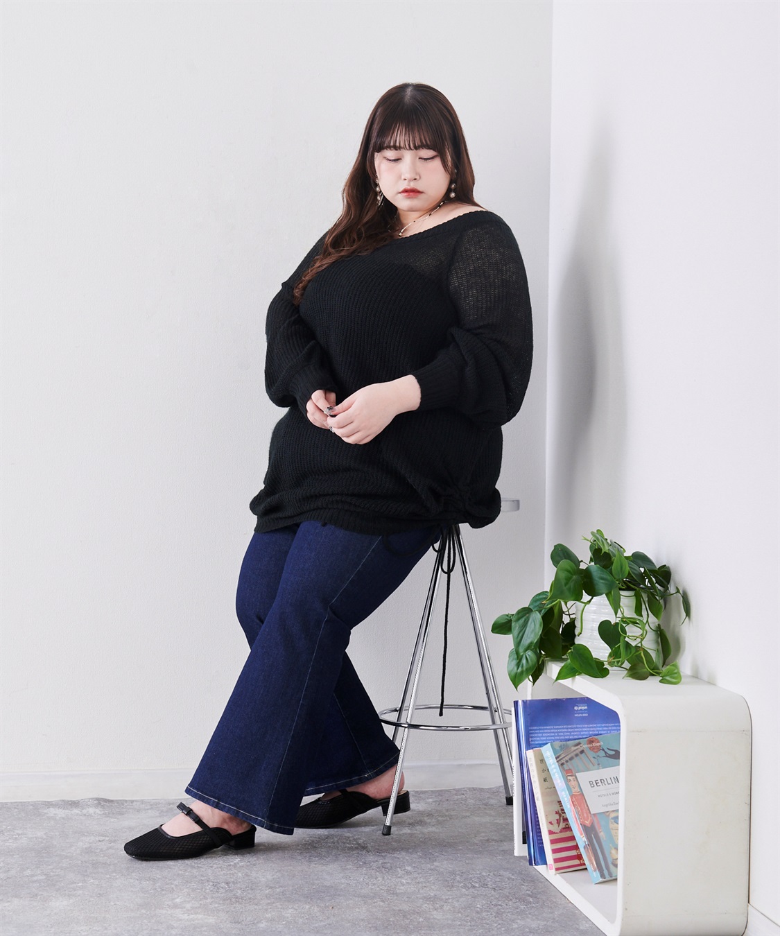 anyfee 【anyfee/プラスサイズ】チュールミュール/サンダル（4E・甲高・幅広）《la farfa SHOES/ラファーファシューズ》_sub_4