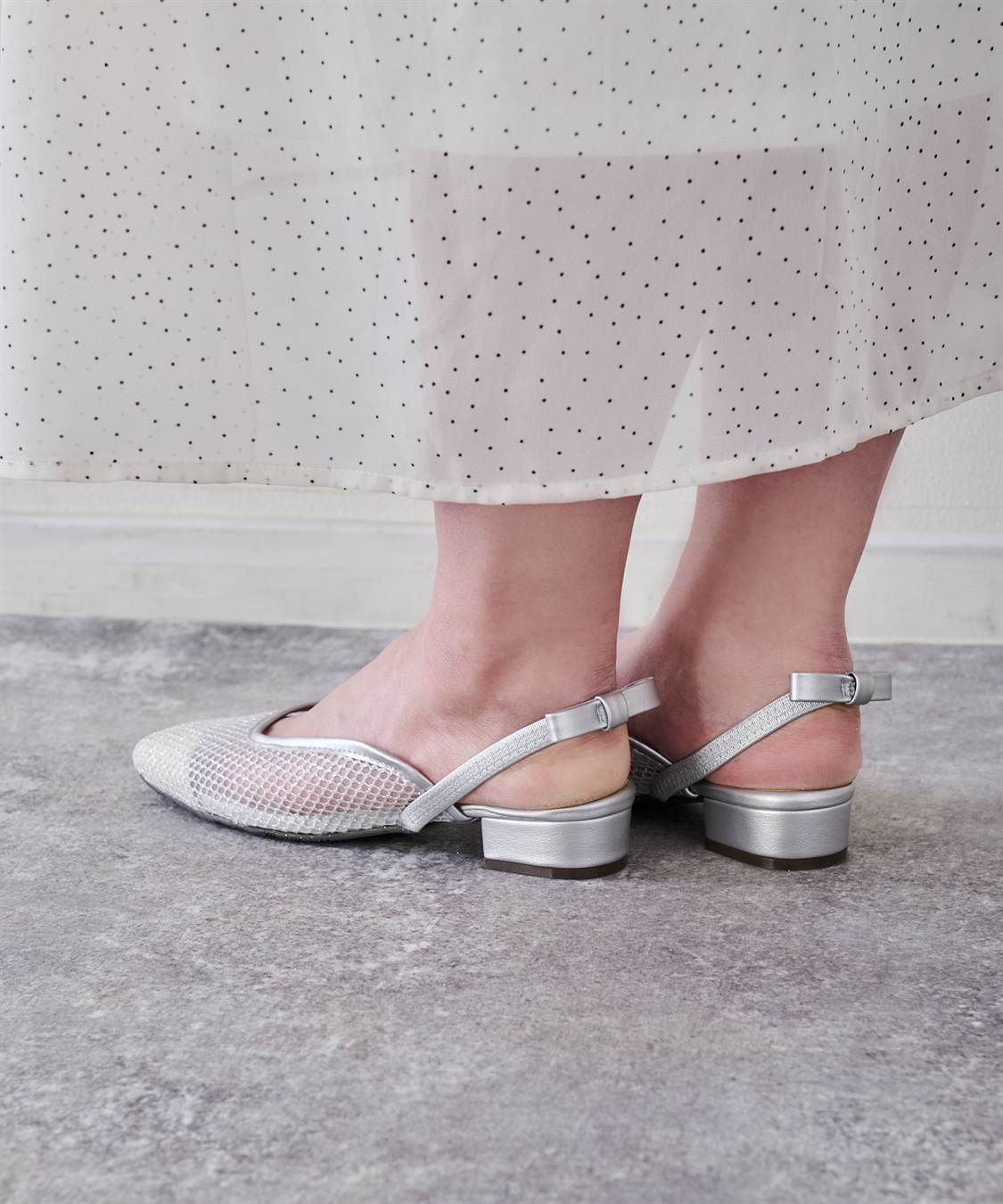 anyfee 【anyfee/プラスサイズ】チュールミュール/サンダル（4E・甲高・幅広）《la farfa SHOES/ラファーファシューズ》_sub_5