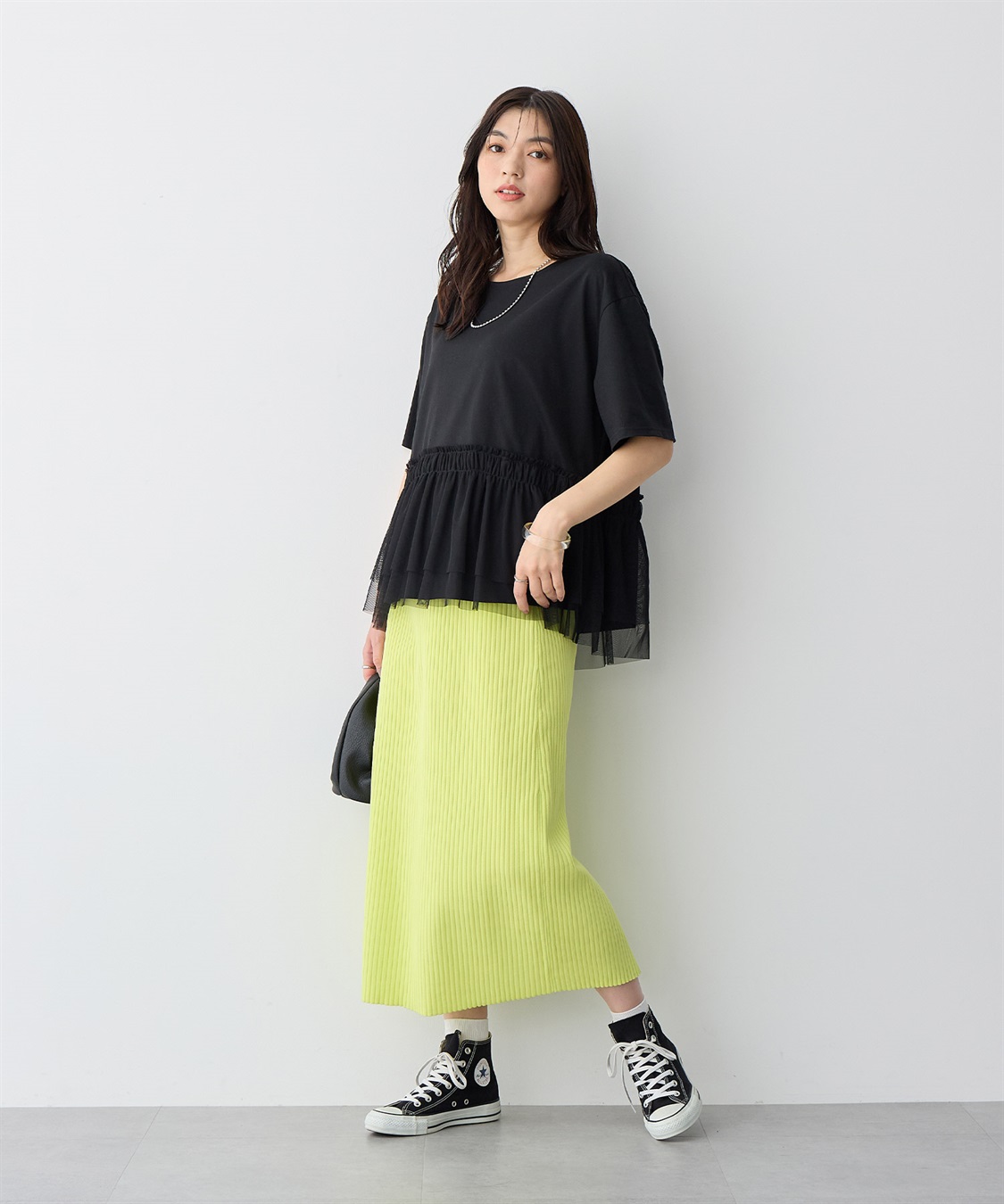 anyfee 【anyfee/プラスサイズ】チュール切替Tシャツ_sub_13