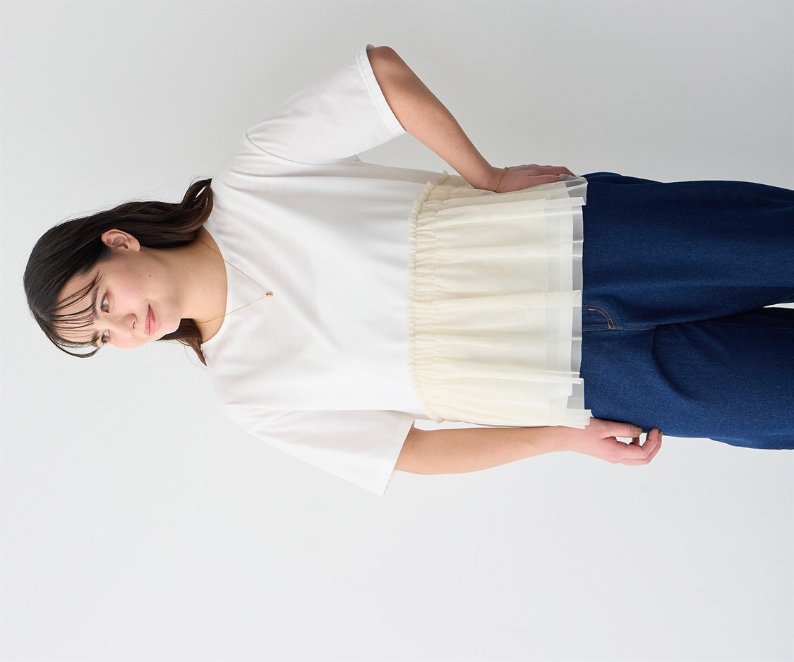 anyfee 【anyfee/プラスサイズ】チュール切替Tシャツ_sub_17