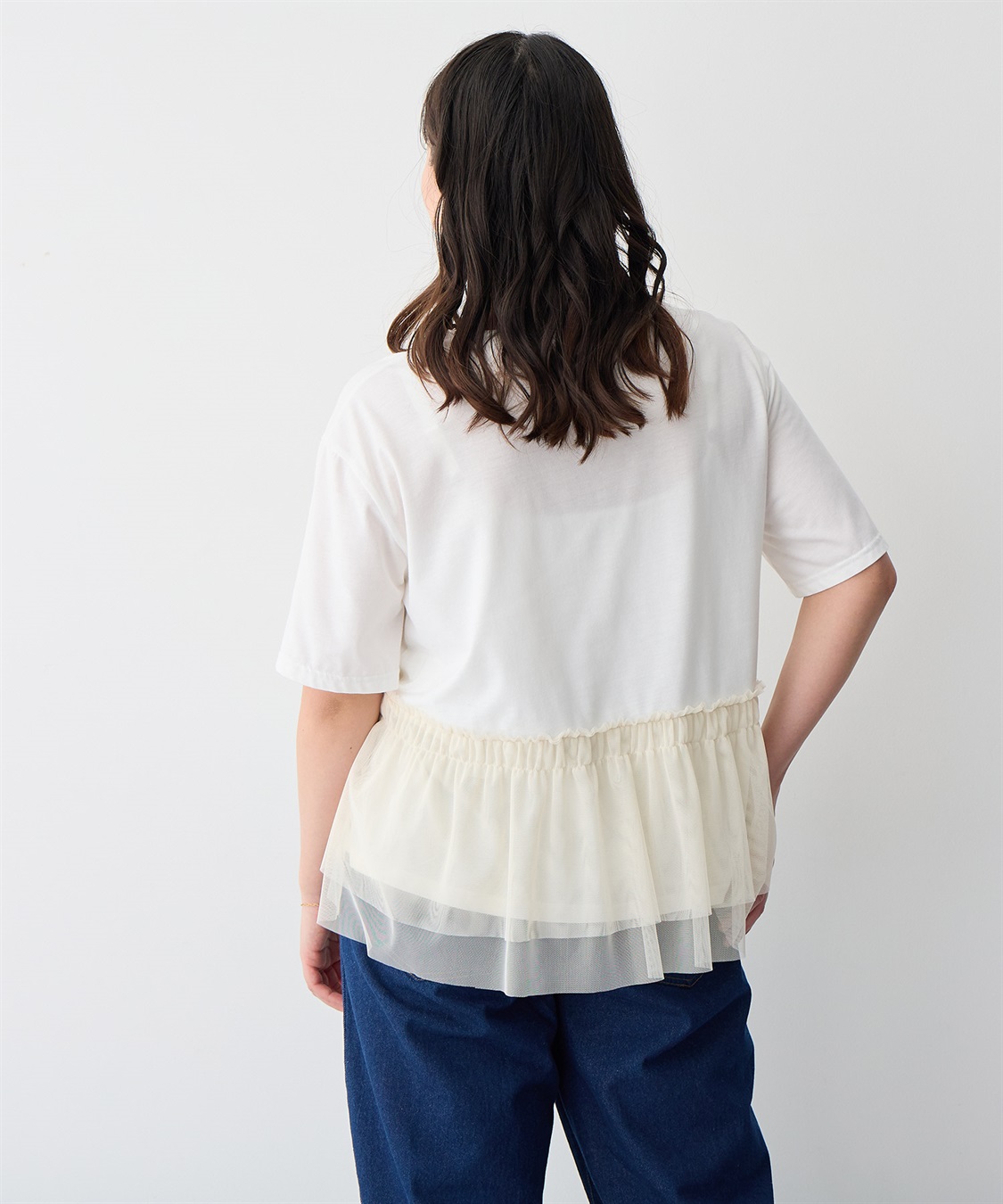 anyfee 【anyfee/プラスサイズ】チュール切替Tシャツ_sub_19