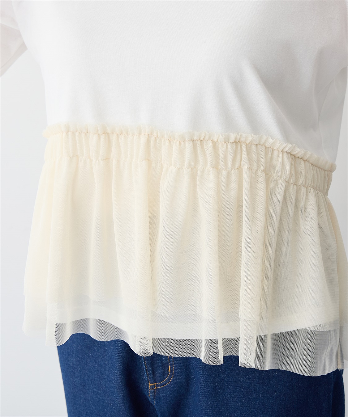 anyfee 【anyfee/プラスサイズ】チュール切替Tシャツ_sub_20