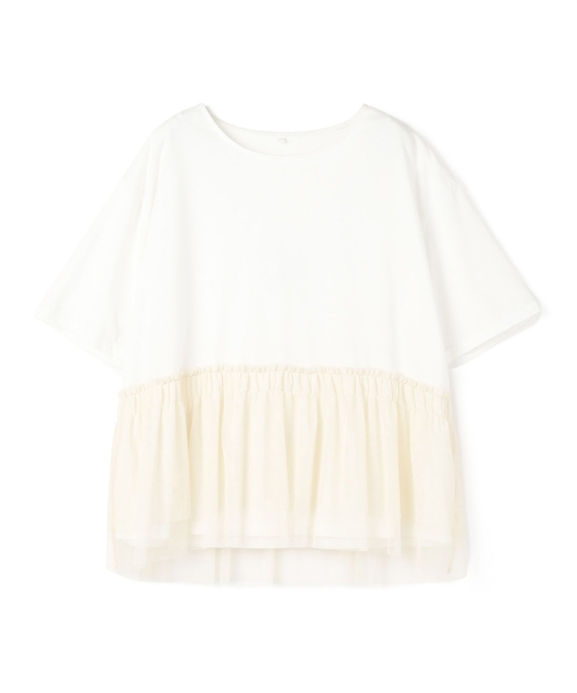 anyfee 【anyfee/プラスサイズ】チュール切替Tシャツ_sub_24