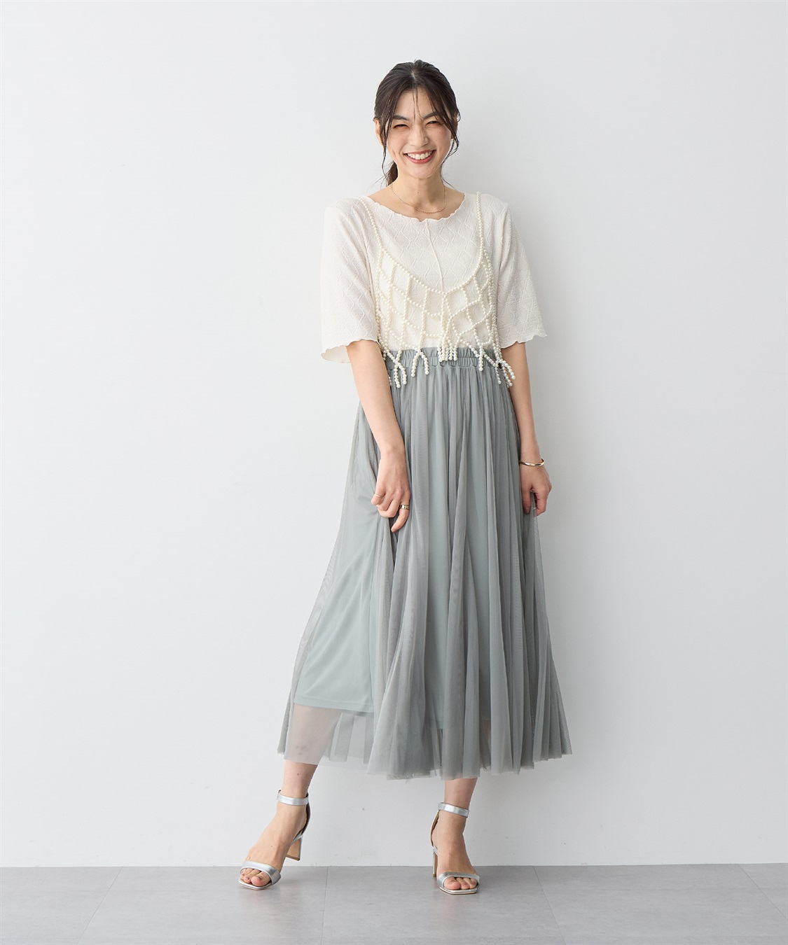 anyfee 【anyfee/プラスサイズ】前後2WayジャガードメローTシャツ_sub_3