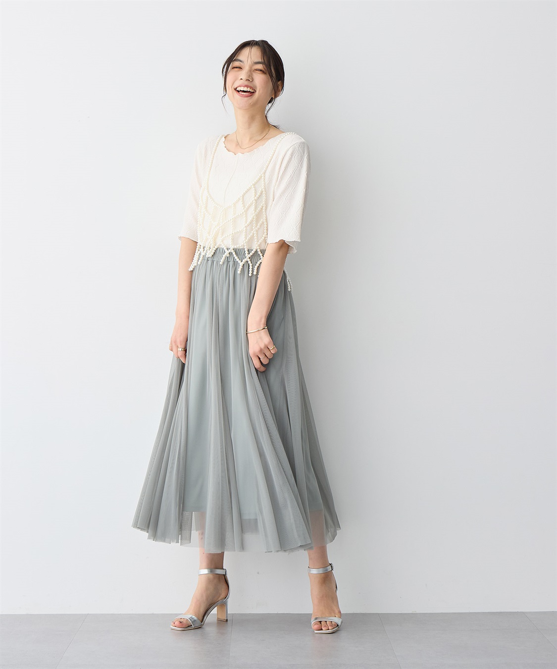 anyfee 【anyfee/プラスサイズ】前後2WayジャガードメローTシャツ_sub_4