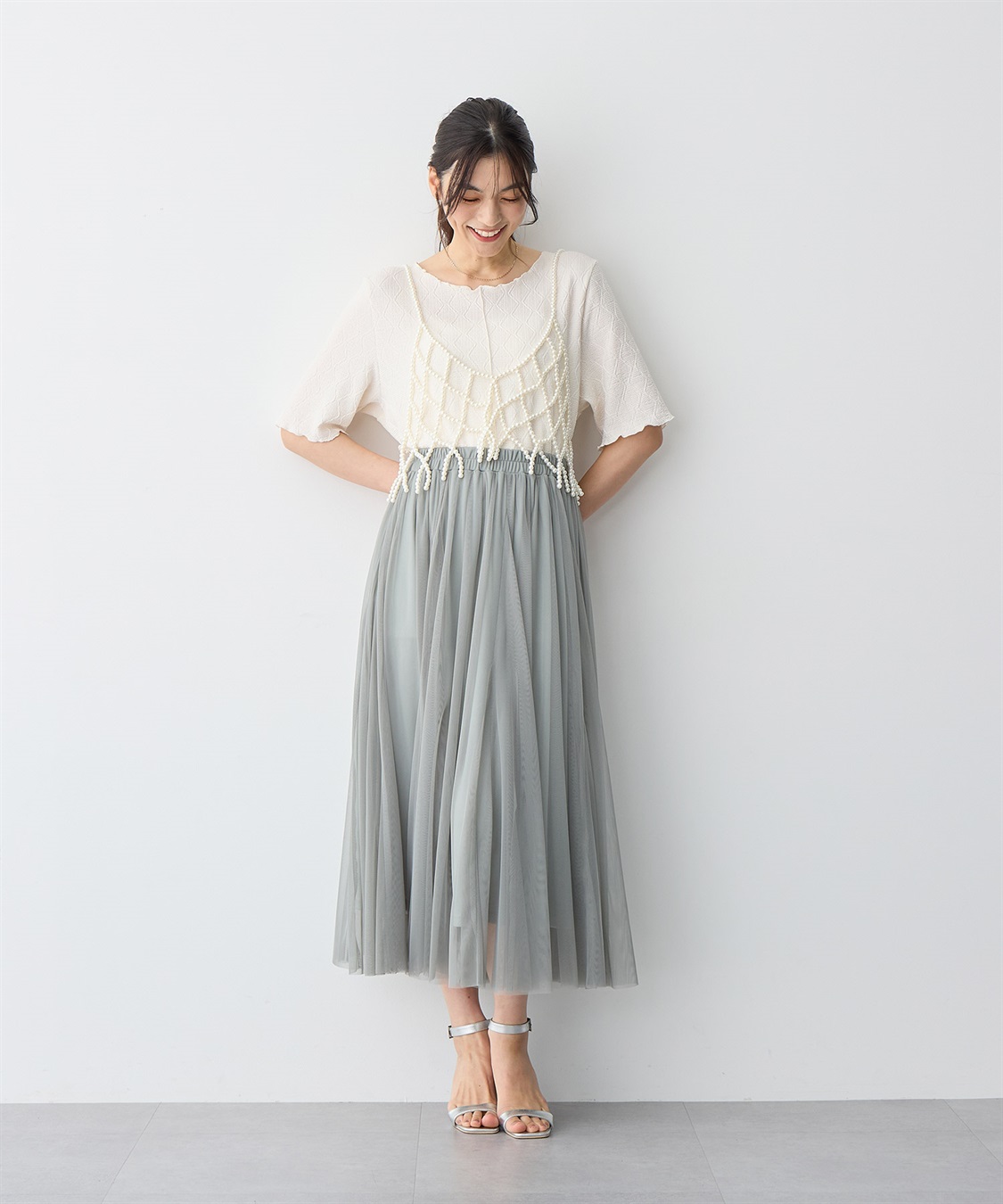 anyfee 【anyfee/プラスサイズ】前後2WayジャガードメローTシャツ_sub_5