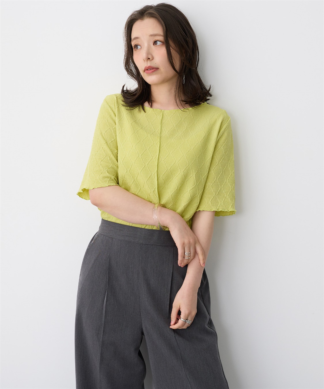 anyfee 【anyfee/プラスサイズ】前後2WayジャガードメローTシャツ_sub_12