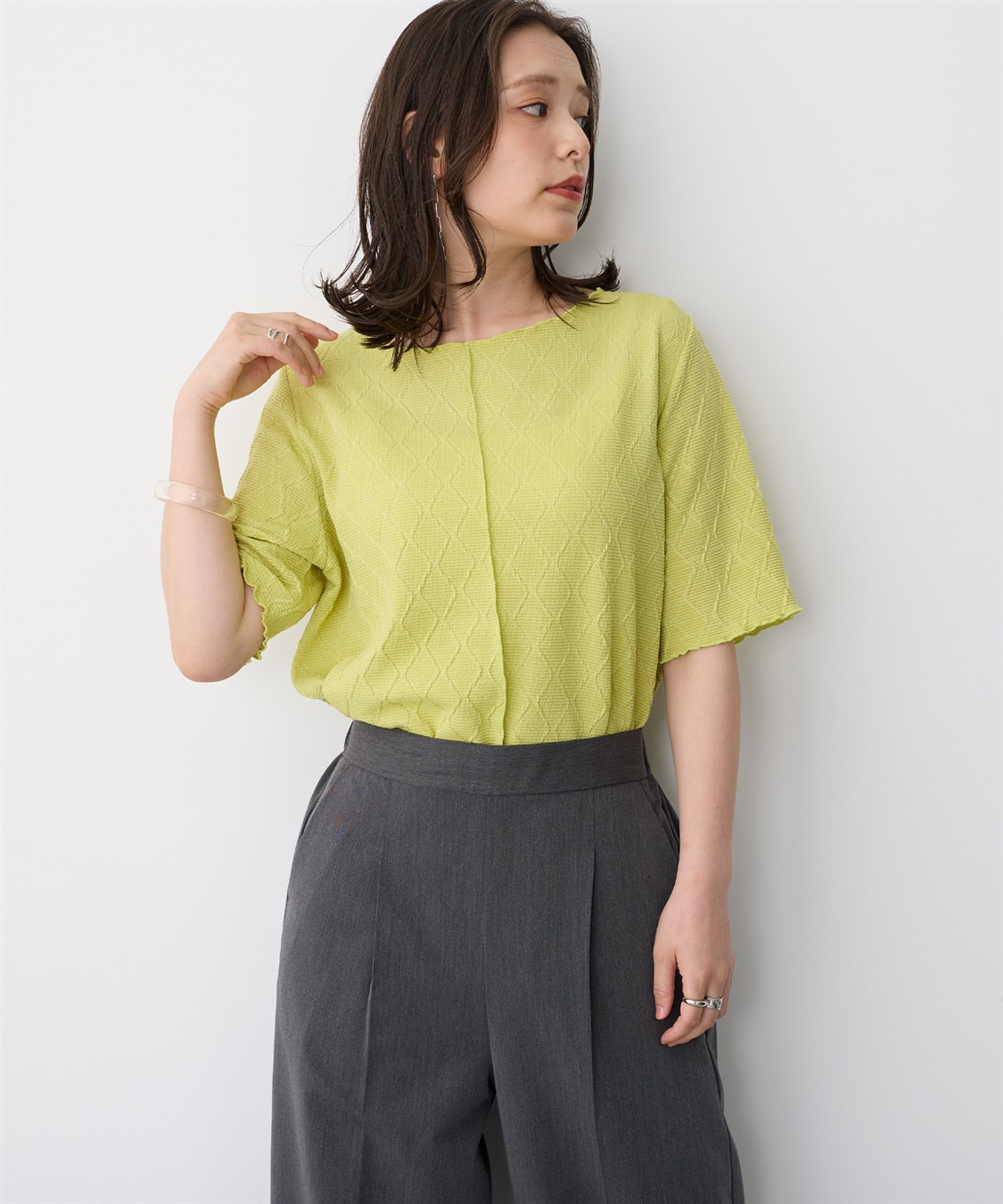 anyfee 【anyfee/プラスサイズ】前後2WayジャガードメローTシャツ_sub_13