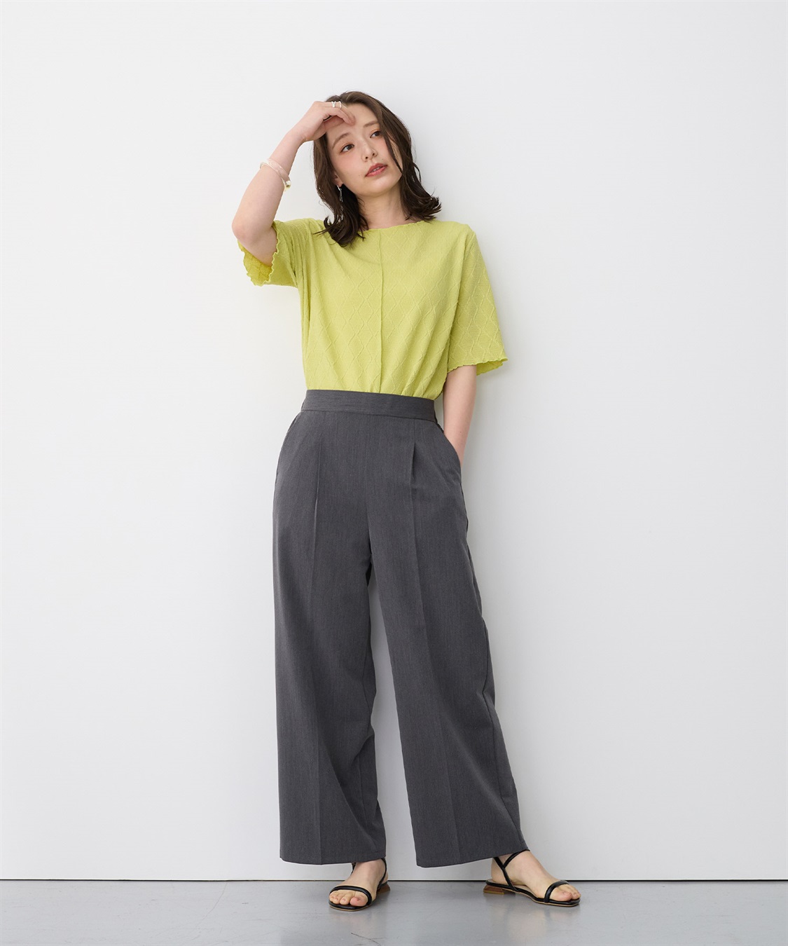 anyfee 【anyfee/プラスサイズ】前後2WayジャガードメローTシャツ_sub_16