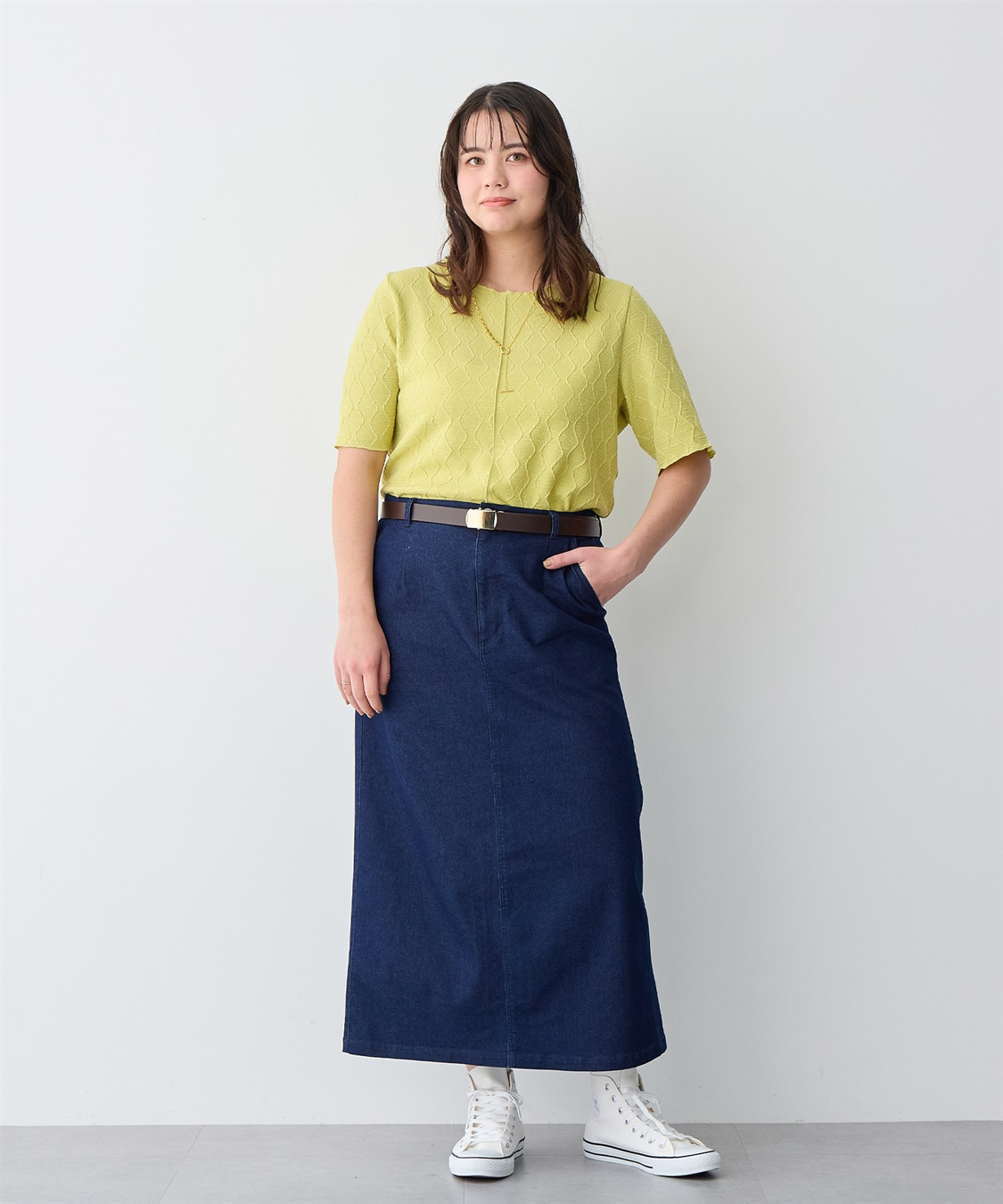 anyfee 【anyfee/プラスサイズ】前後2WayジャガードメローTシャツ_sub_18