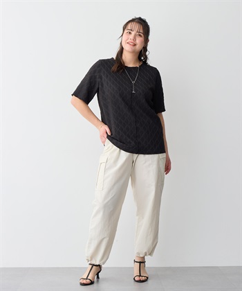 Life Style by cross marche 【anyfee/プラスサイズ】前後2WayジャガードメローTシャツ_subthumb_23