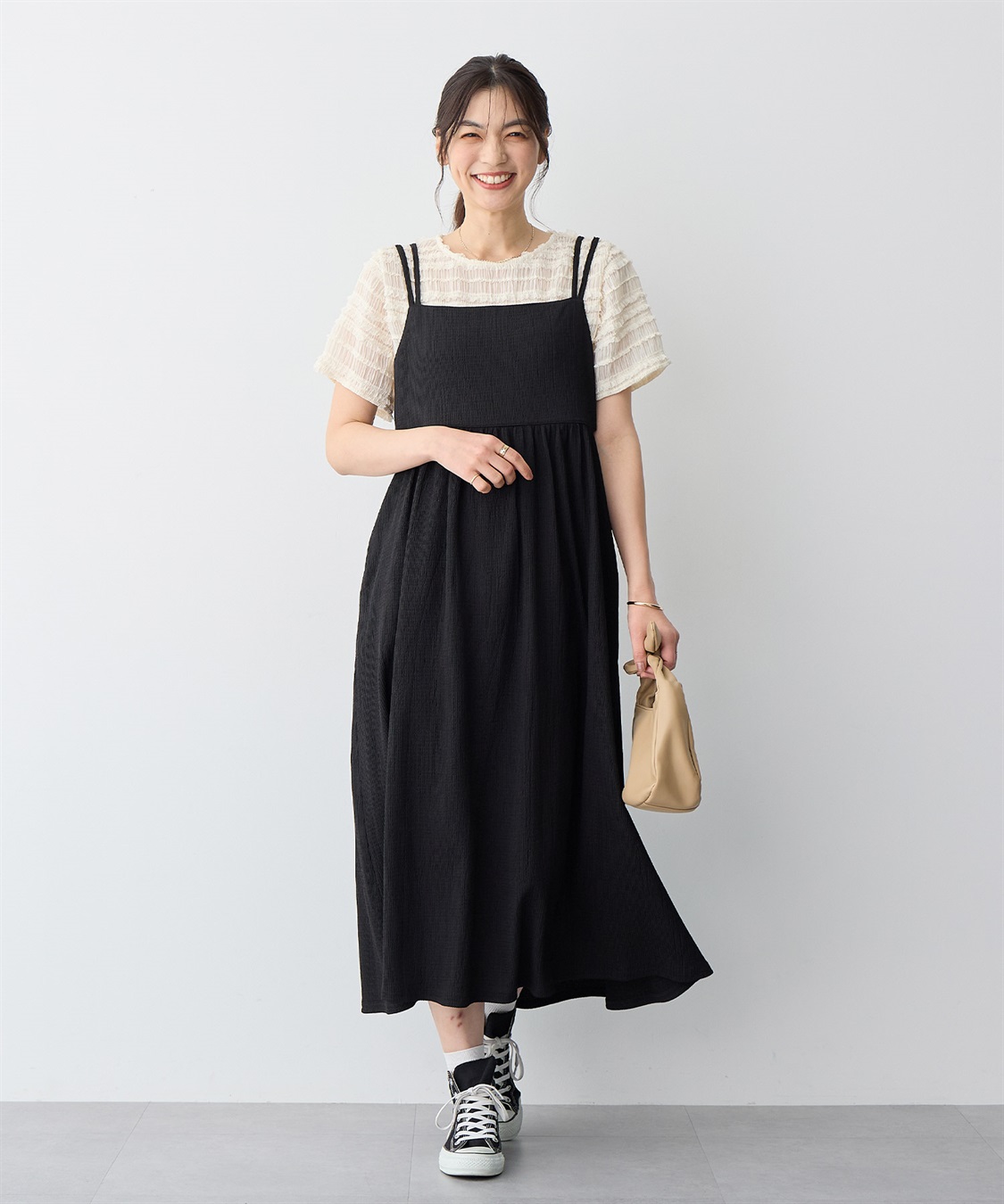 anyfee 【anyfee/プラスサイズ】ウエスト爆誕キャミワンピース_sub_1