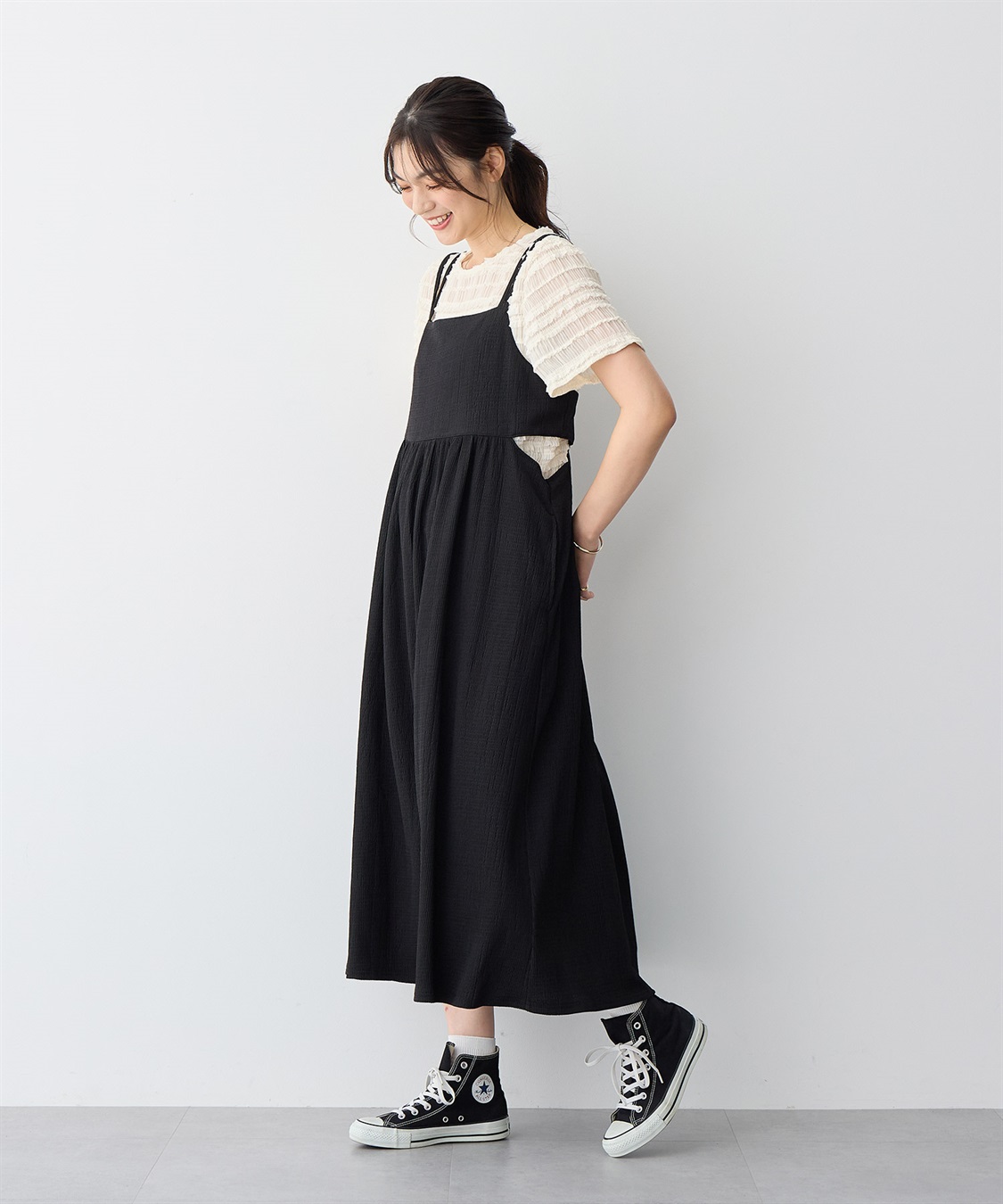 anyfee 【anyfee/プラスサイズ】ウエスト爆誕キャミワンピース_sub_5