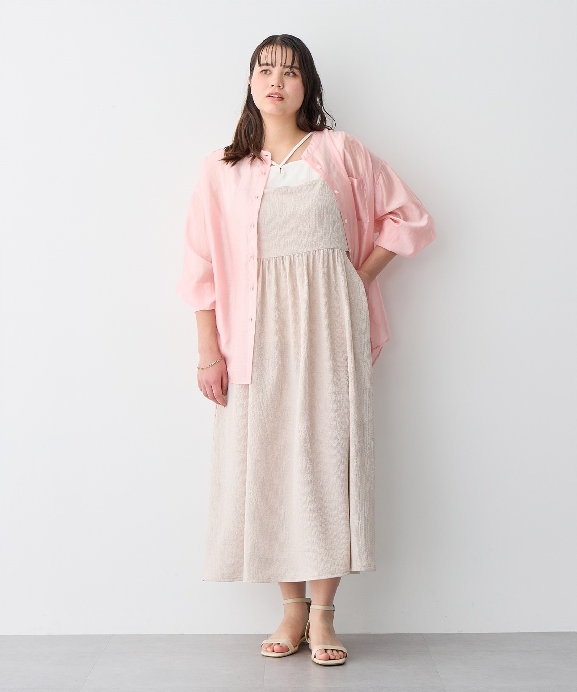 anyfee 【anyfee/プラスサイズ】ウエスト爆誕キャミワンピース_sub_9