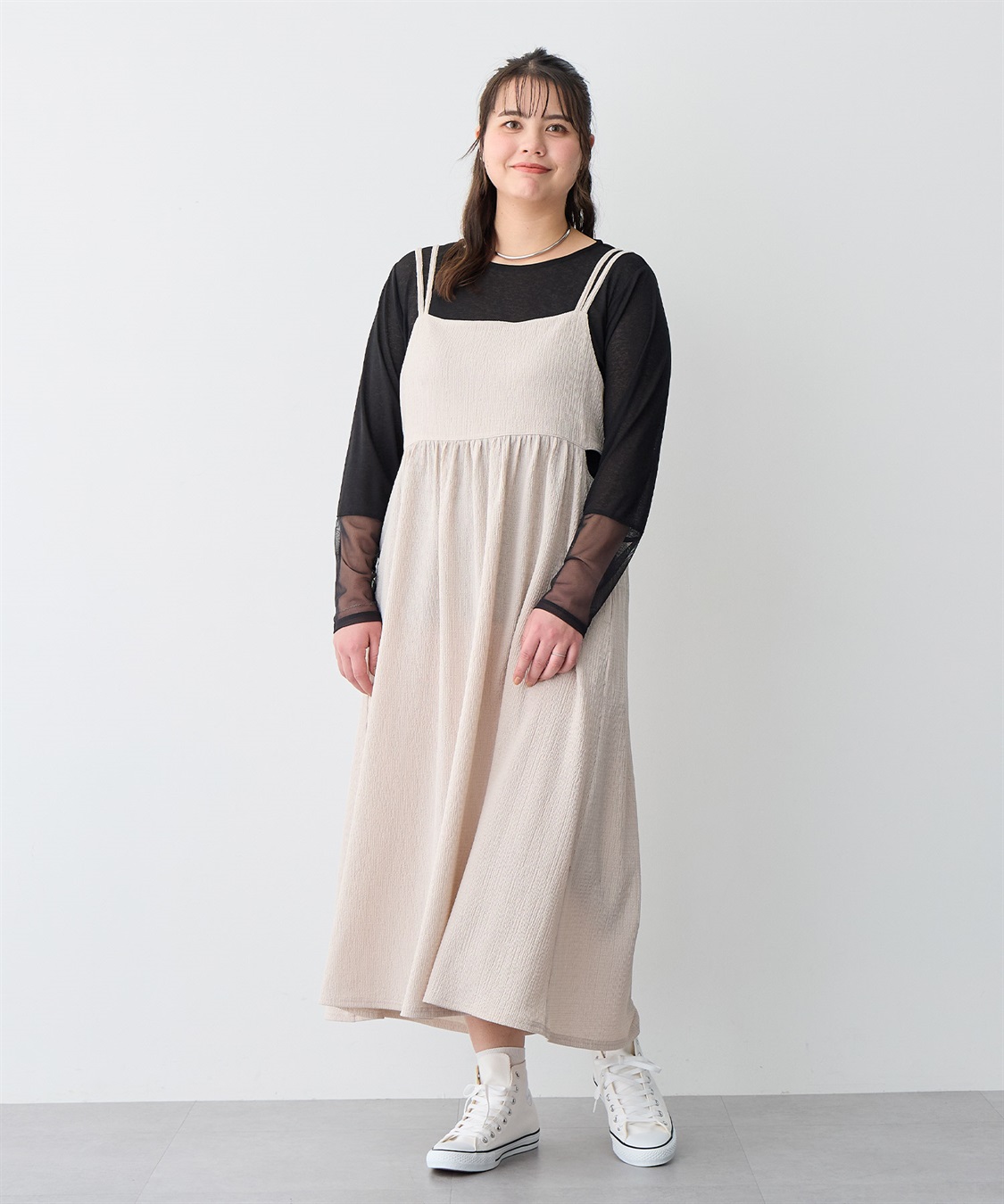 anyfee 【anyfee/プラスサイズ】ウエスト爆誕キャミワンピース_sub_14