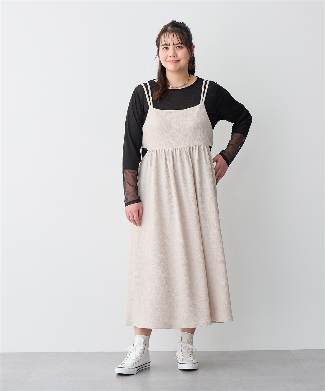 anyfee 【anyfee/プラスサイズ】ウエスト爆誕キャミワンピース_sub_15