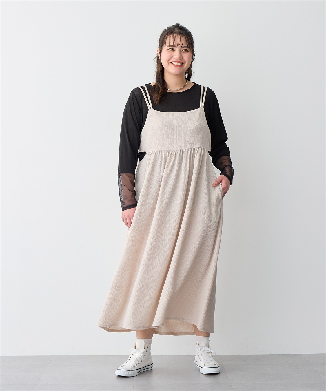 anyfee 【anyfee/プラスサイズ】ウエスト爆誕キャミワンピース_sub_16