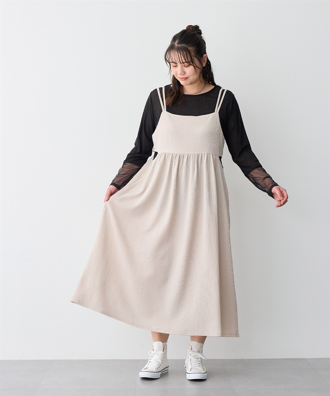 anyfee 【anyfee/プラスサイズ】ウエスト爆誕キャミワンピース_sub_19