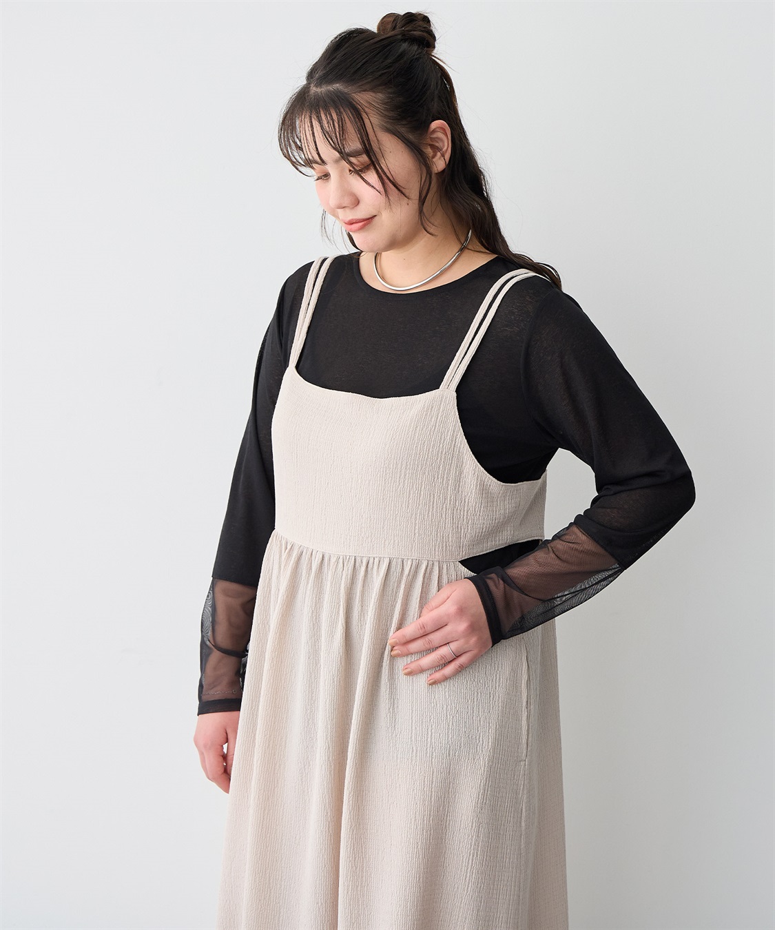 anyfee 【anyfee/プラスサイズ】ウエスト爆誕キャミワンピース_sub_20