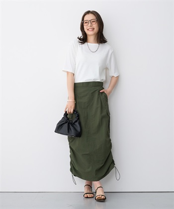 Life Style by cross marche 【anyfee/プラスサイズ】前後２WAYリブニットバレエネックTシャツ_subthumb_7