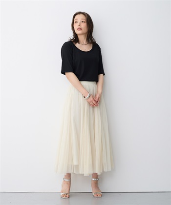 Life Style by cross marche 【anyfee/プラスサイズ】前後２WAYリブニットバレエネックTシャツ_subthumb_12
