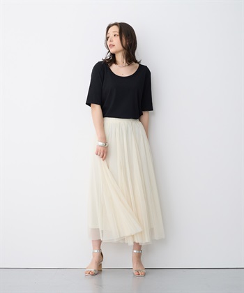Life Style by cross marche 【anyfee/プラスサイズ】前後２WAYリブニットバレエネックTシャツ_subthumb_13