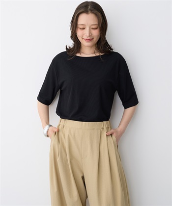 Life Style by cross marche 【anyfee/プラスサイズ】前後２WAYリブニットバレエネックTシャツ_subthumb_14