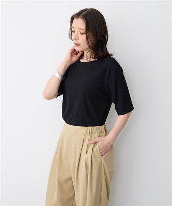 Life Style by cross marche 【anyfee/プラスサイズ】前後２WAYリブニットバレエネックTシャツ_subthumb_15