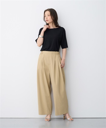 Life Style by cross marche 【anyfee/プラスサイズ】前後２WAYリブニットバレエネックTシャツ_subthumb_21
