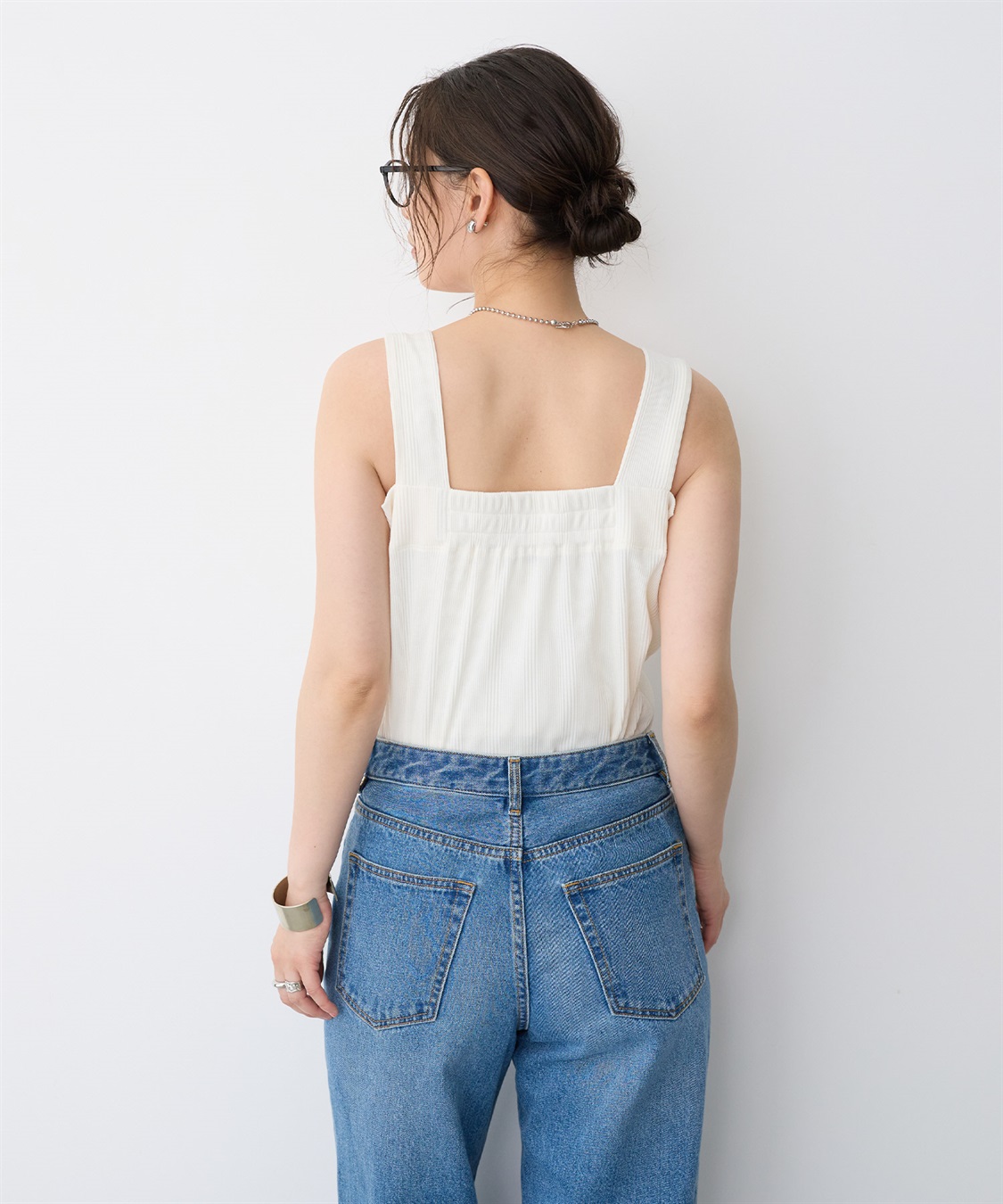 anyfee 【anyfee/プラスサイズ】リブスクエアネックタンクトップ_sub_16
