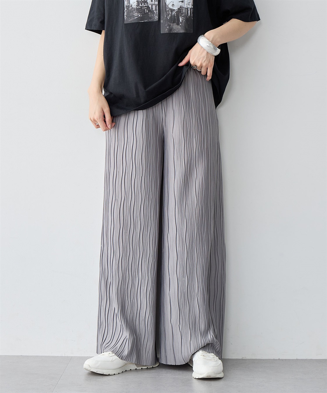 anyfee 【anyfee/大きいサイズ】セルフカットプリーツパンツ_sub_10