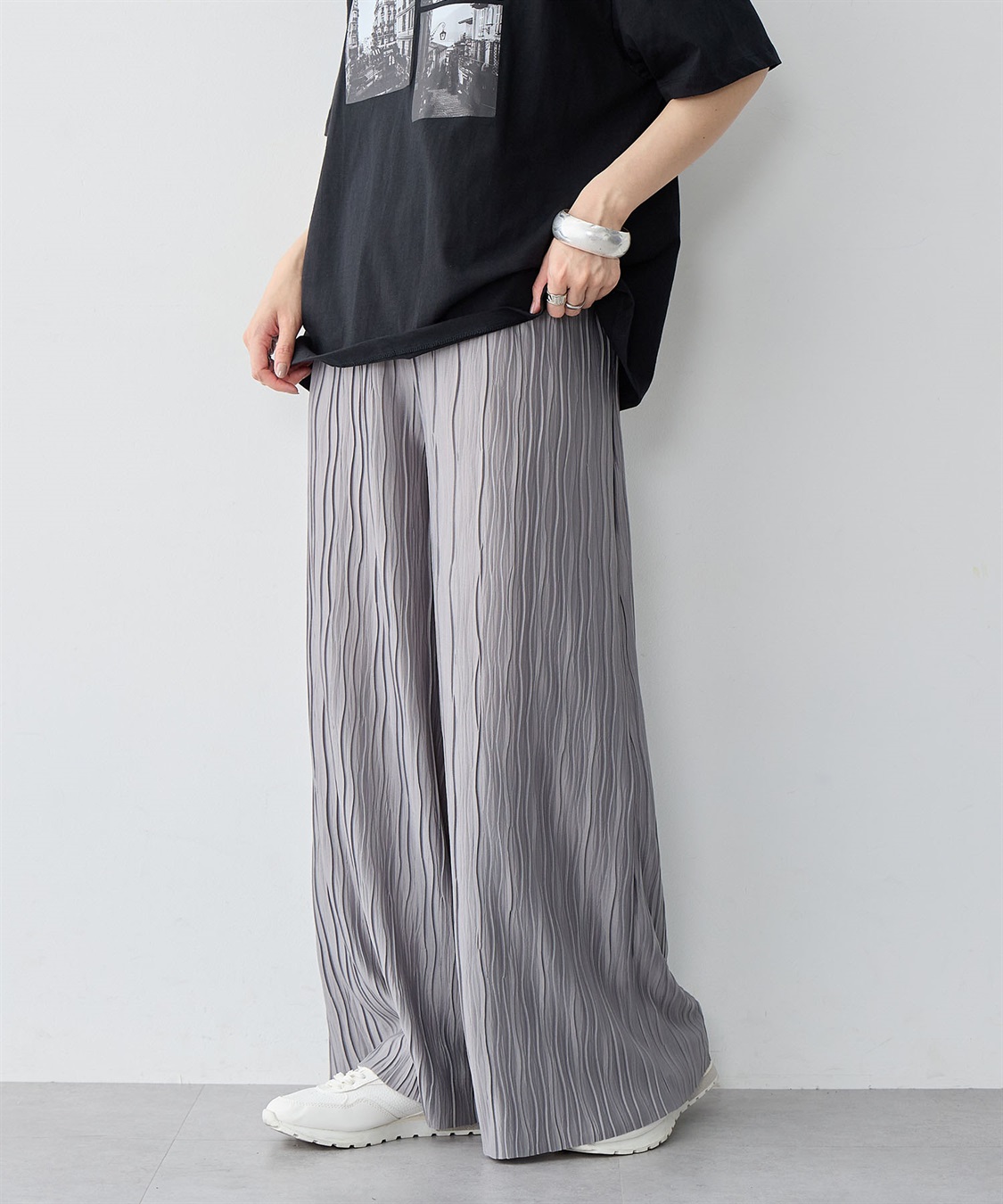 anyfee 【anyfee/大きいサイズ】セルフカットプリーツパンツ_sub_11