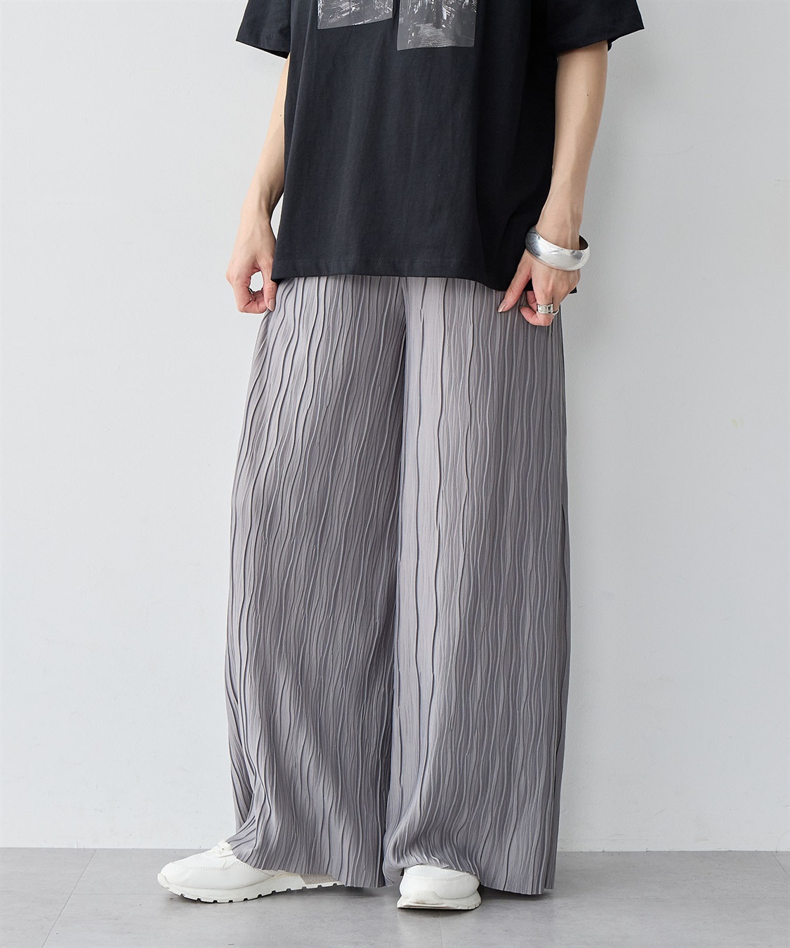 anyfee 【anyfee/大きいサイズ】セルフカットプリーツパンツ_sub_12