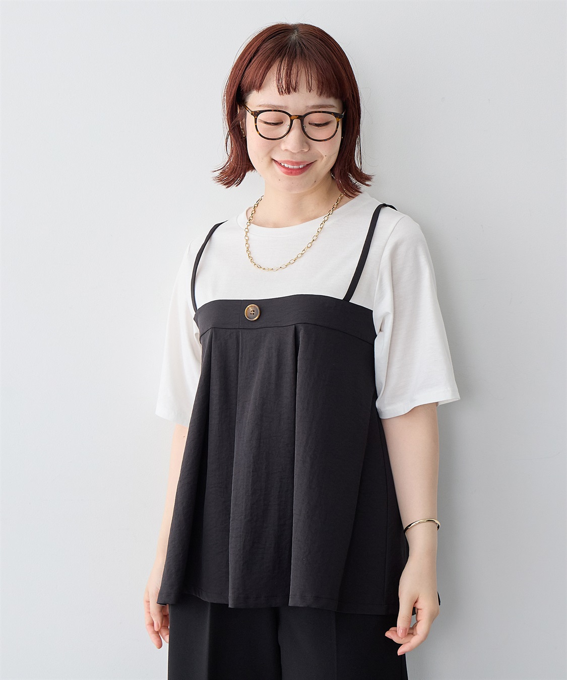 anyfee 【anyfee/大きいサイズ】ビスチェドッキングペプラムカットソー_sub_15