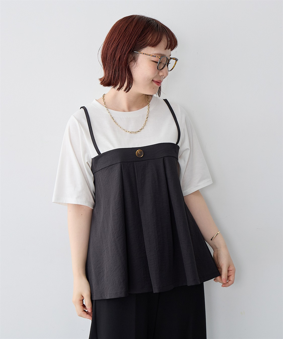 anyfee 【anyfee/大きいサイズ】ビスチェドッキングペプラムカットソー_sub_17