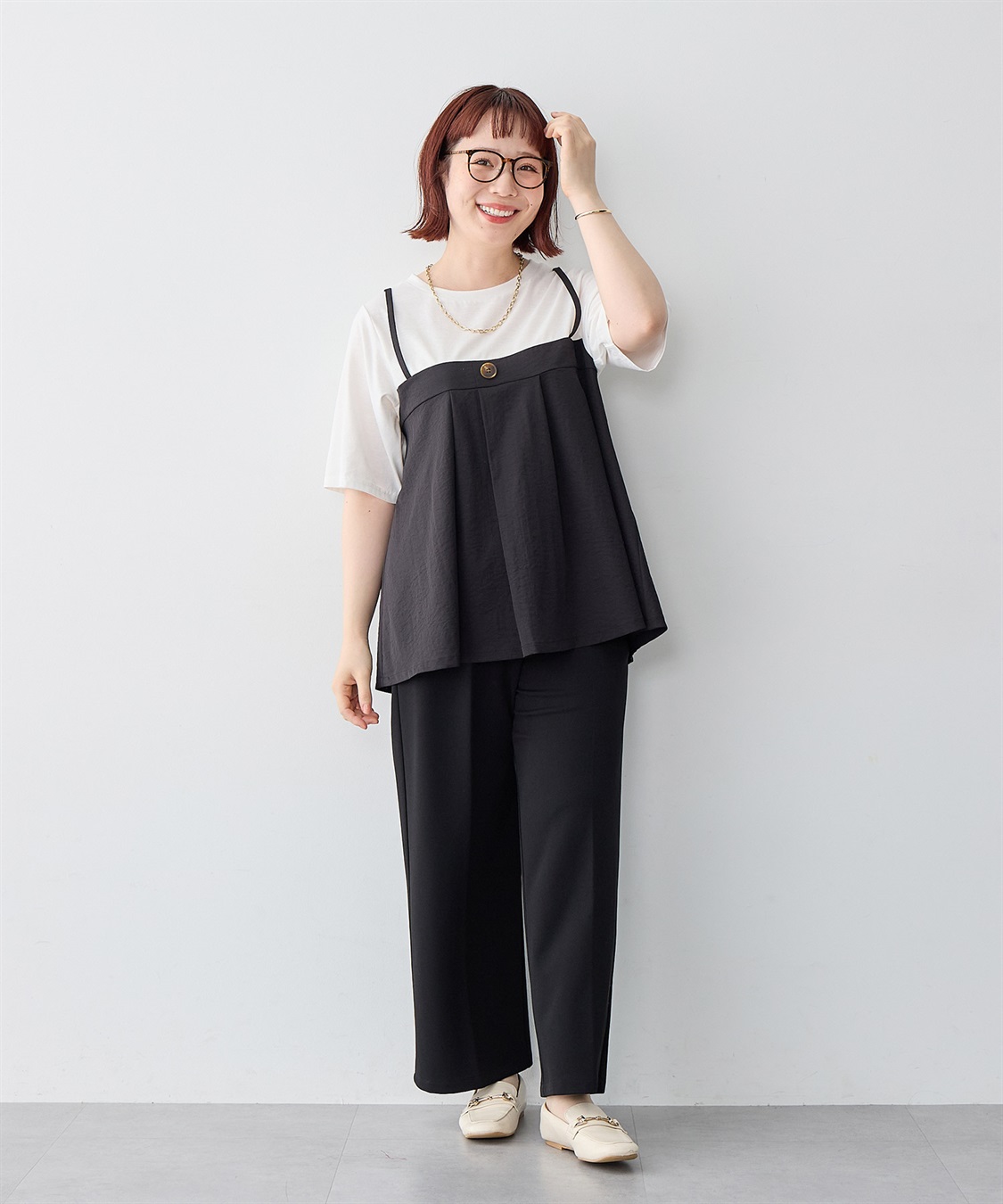 anyfee 【anyfee/大きいサイズ】ビスチェドッキングペプラムカットソー_sub_19