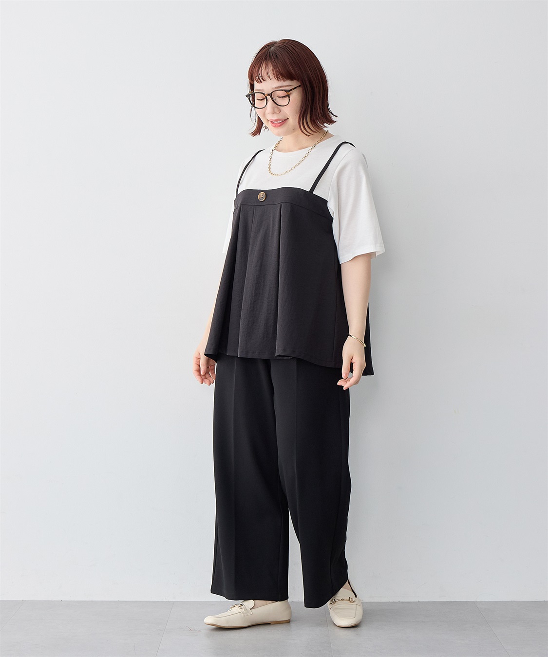 anyfee 【anyfee/大きいサイズ】ビスチェドッキングペプラムカットソー_sub_20