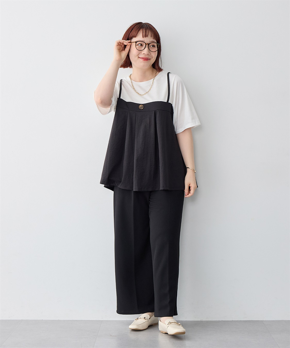 anyfee 【anyfee/大きいサイズ】ビスチェドッキングペプラムカットソー_sub_21