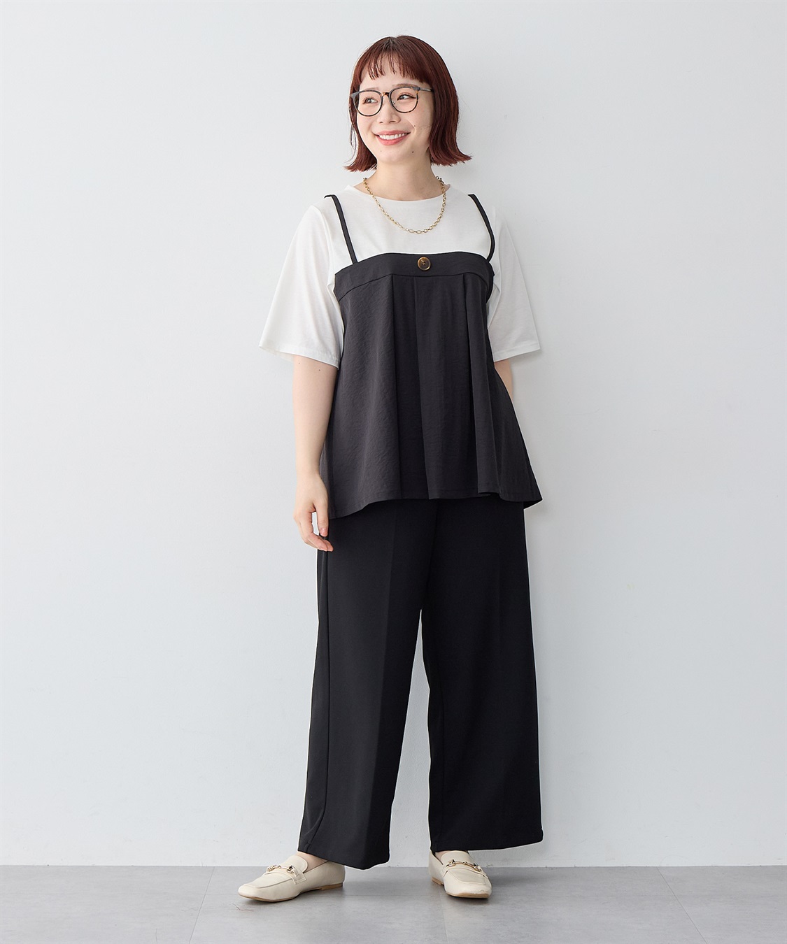 anyfee 【anyfee/大きいサイズ】ビスチェドッキングペプラムカットソー_sub_22