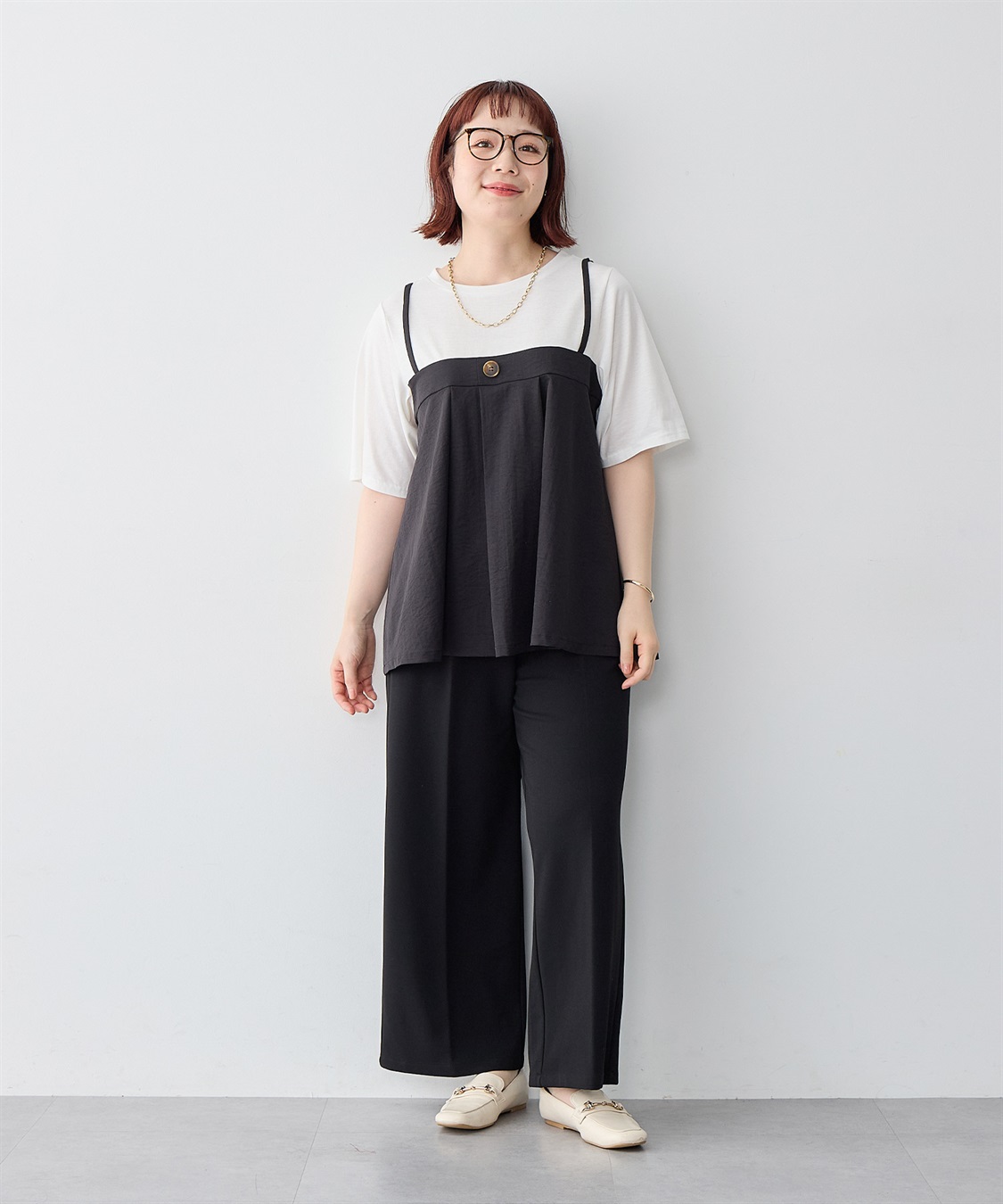 anyfee 【anyfee/大きいサイズ】ビスチェドッキングペプラムカットソー_sub_23