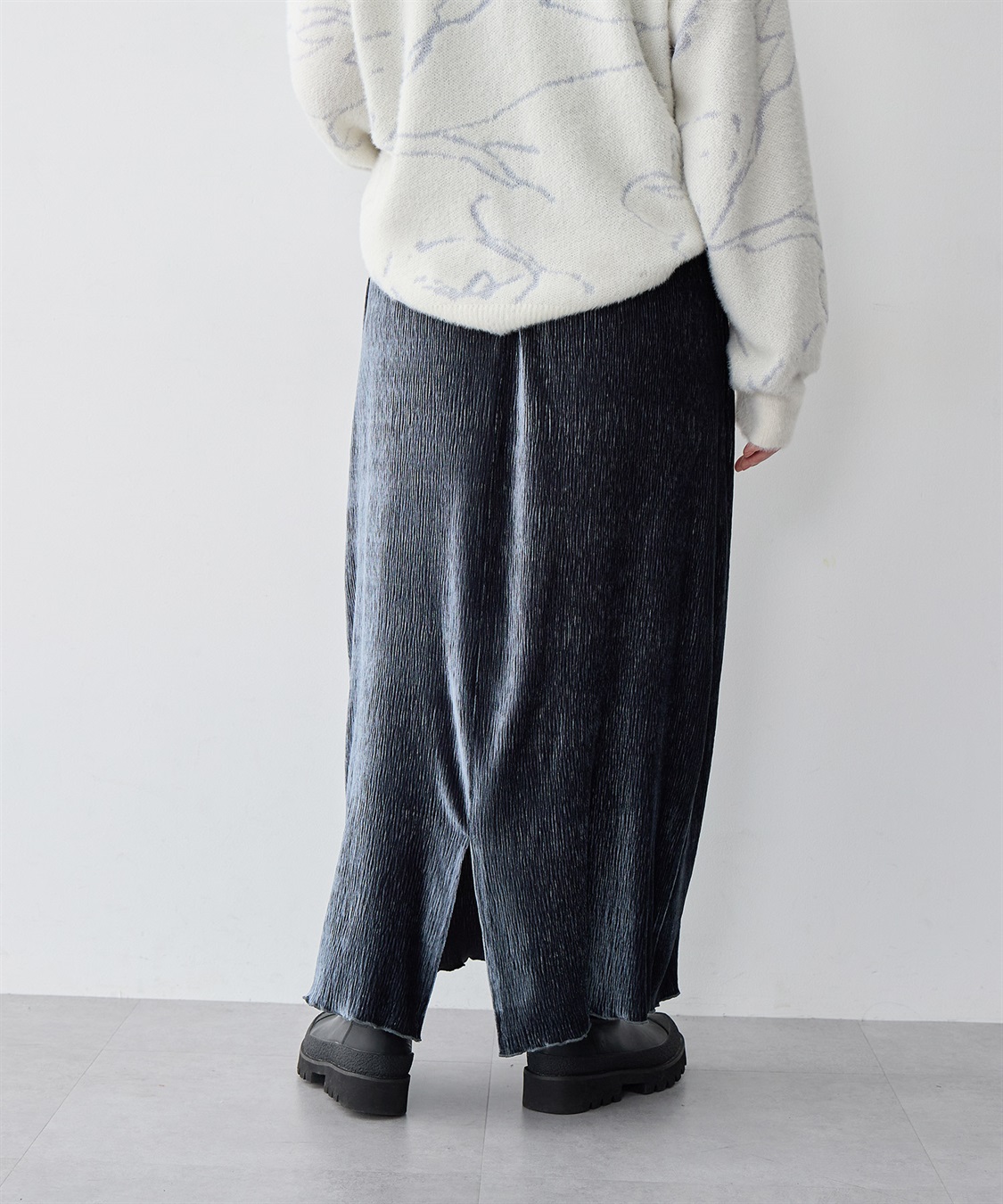 Life Style by cross marche 【anyfee/大きいサイズ】ベロアプリーツスカート_sub_15