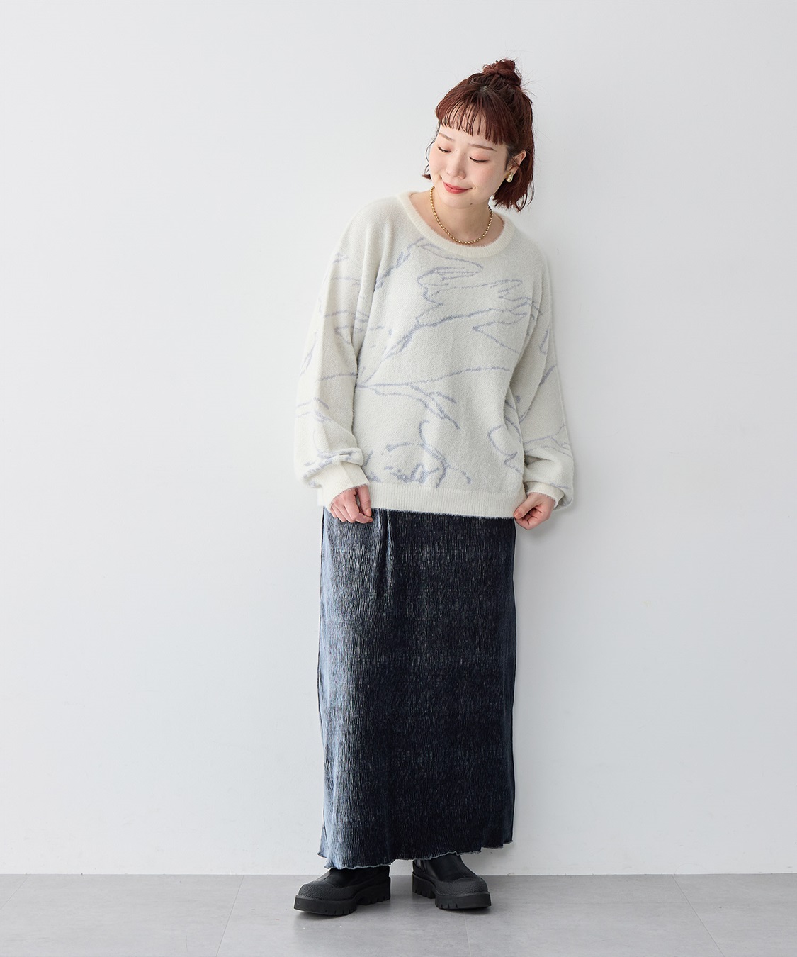 Life Style by cross marche 【anyfee/大きいサイズ】ベロアプリーツスカート_sub_21