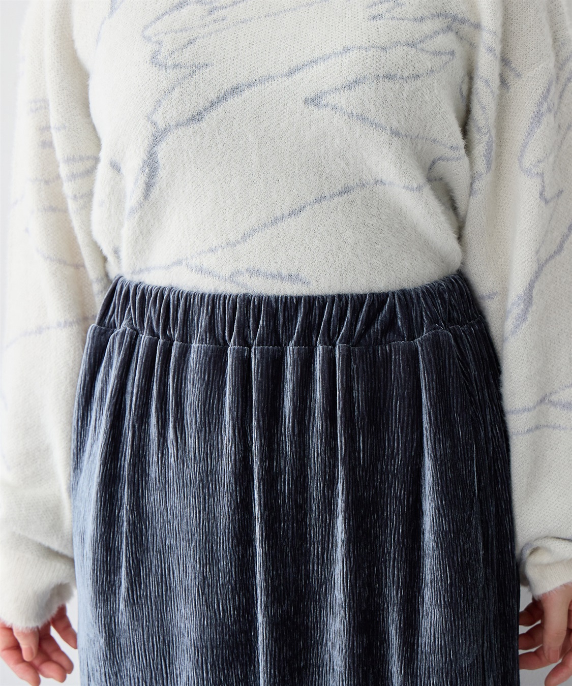 Life Style by cross marche 【anyfee/大きいサイズ】ベロアプリーツスカート_sub_22